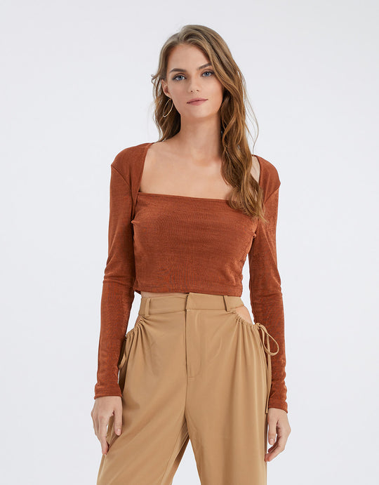 스퀘어넥 스키니 티셔츠