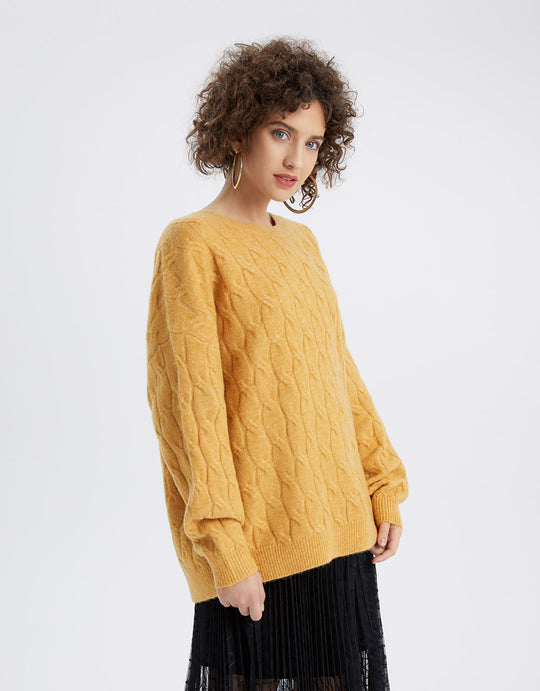 오프 숄더 크루넥 니트 티셔츠