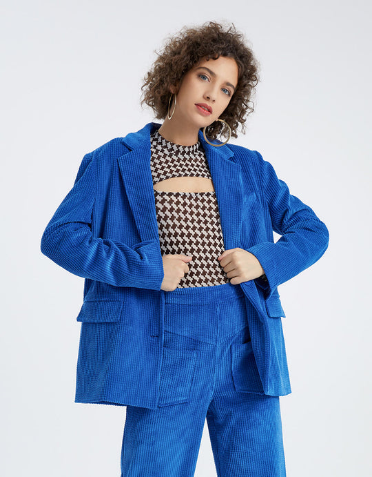 코듀로이 싱글 브레스트 블레이저