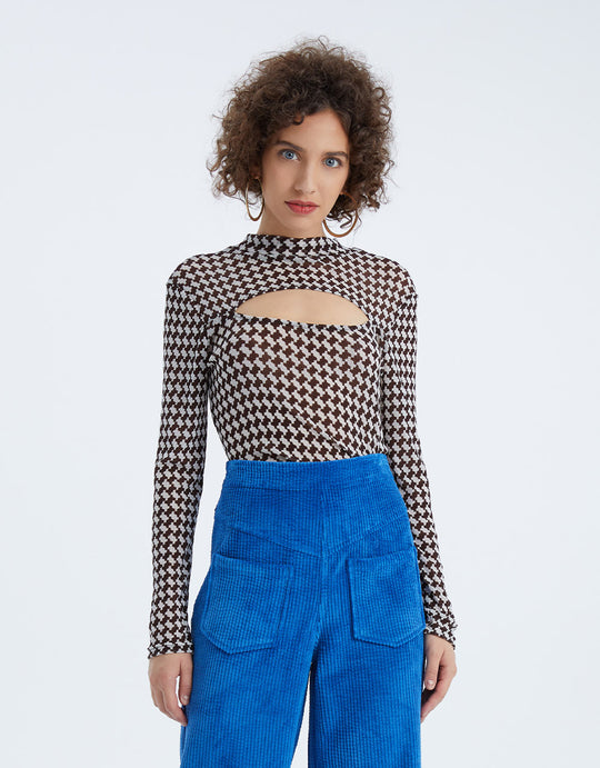 패턴 스키니 티