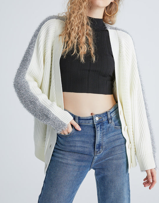 스플라이스 버튼 업 카디건