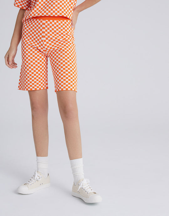 체크 패턴 니트 쇼츠