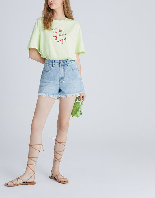 로우 헴 데님 반바지