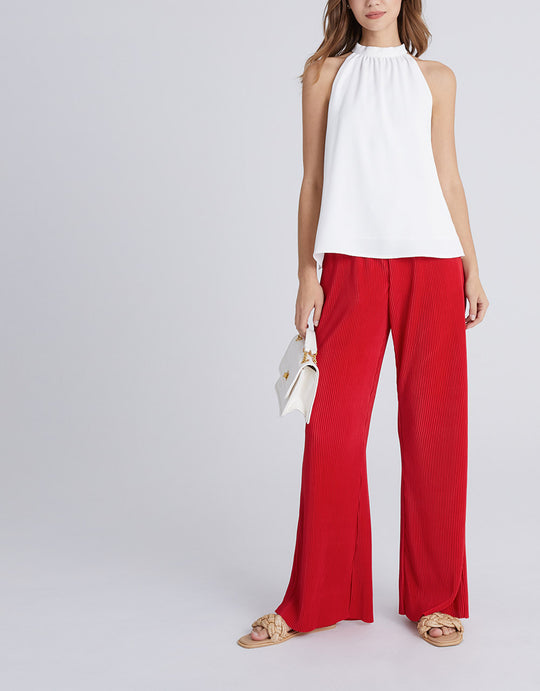 엘라스틱 웨이스트 와이드 레그 팬츠