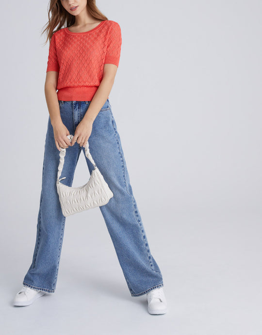 크루넥 니트 티셔츠