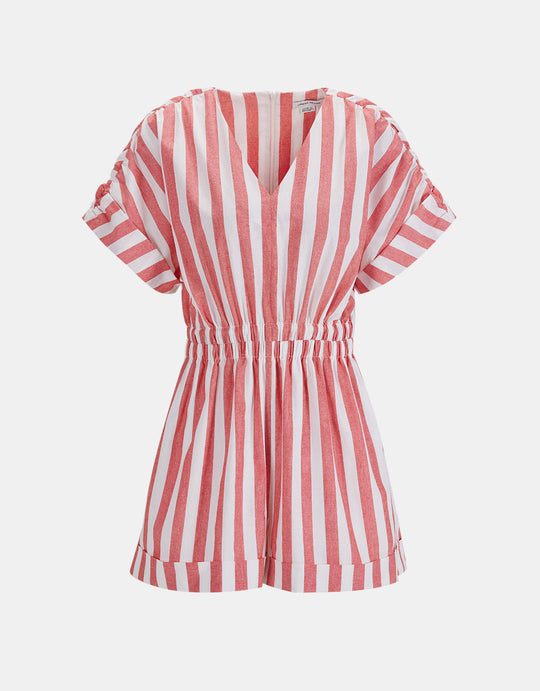 스트라이프 엘라스틱 웨이스트 롬퍼