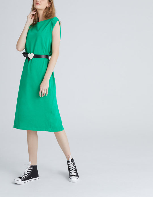 플레인 민소매 티셔츠 드레스