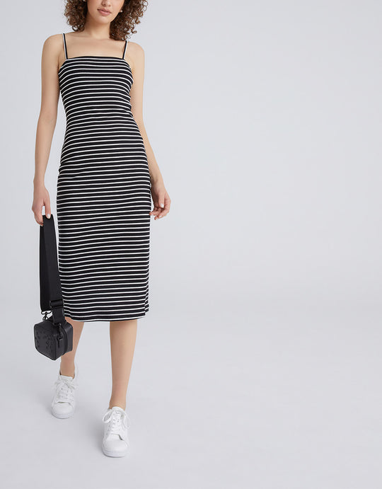 스트라이프 캐미 니트 드레스