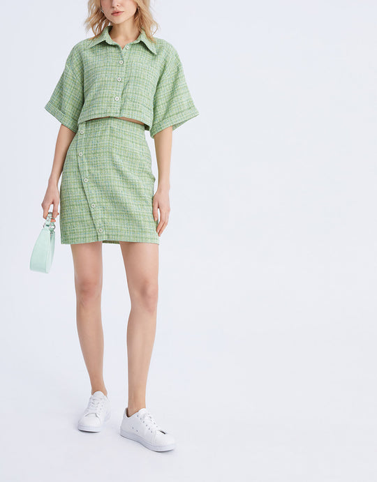 버튼업 컷아웃 원피스