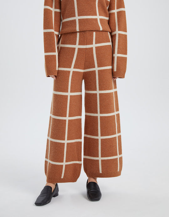 와이드 팬츠 롱 니트 팬츠