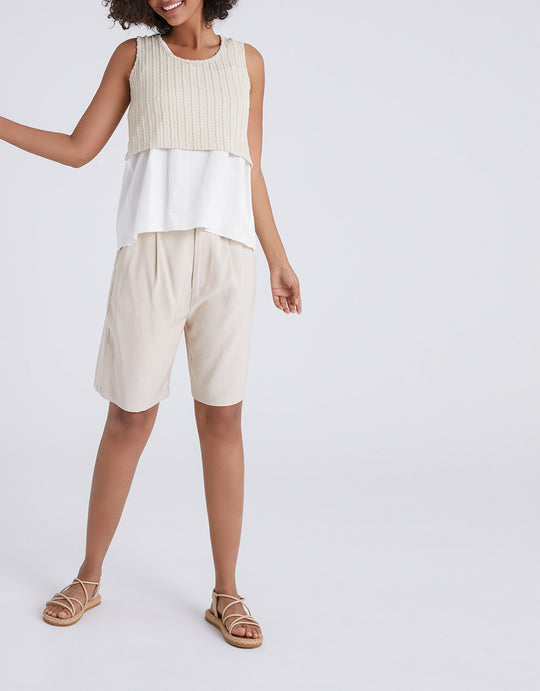 플레인 플리츠 쇼츠