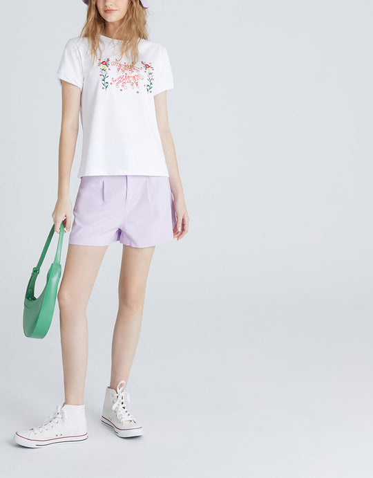 타이거 &amp; 플라워 프린트 티셔츠