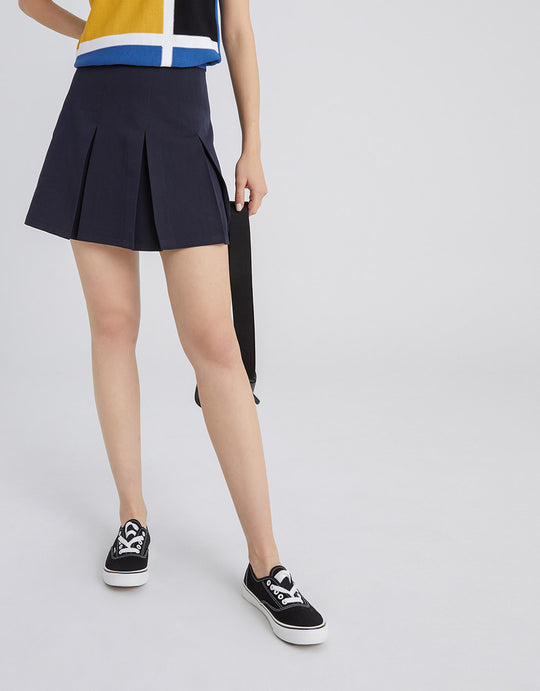 플레인 플리츠 스커트