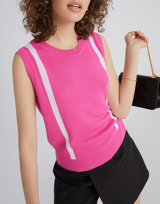 크루넥 스웨터 조끼