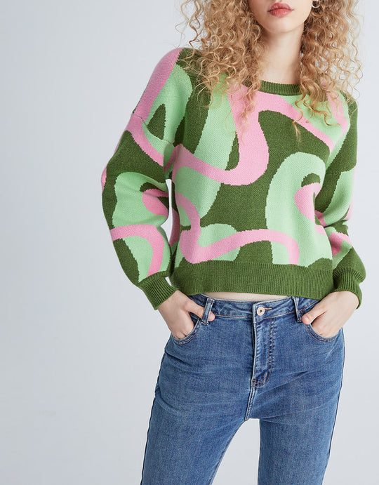 컬러믹스 크루넥 스웨터