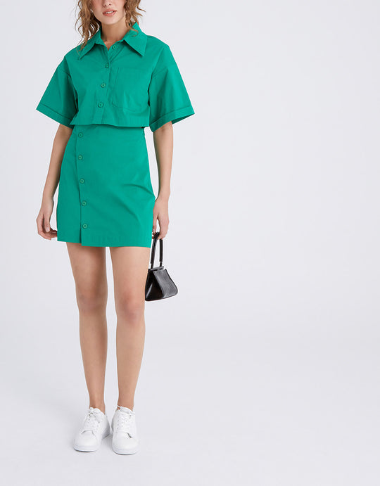 버튼다운 셔츠 칼라 드레스