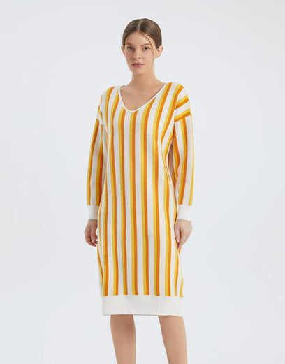 V넥 니트 드레스