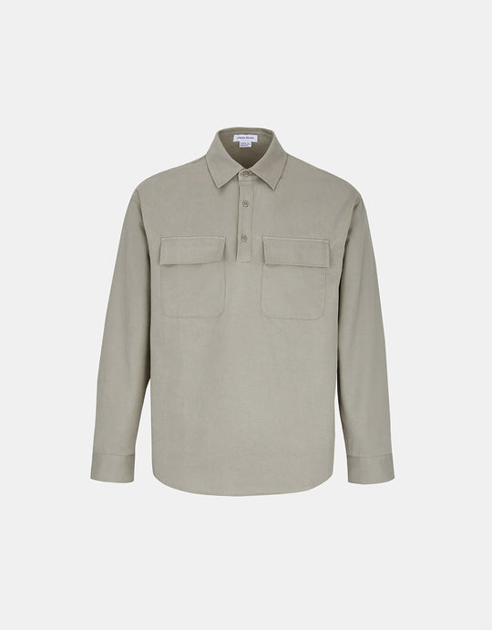 하프 버튼 셔츠