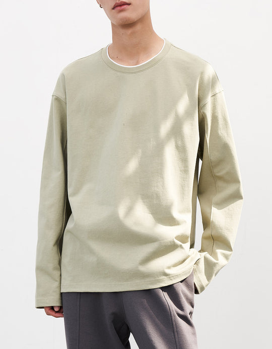 드롭 숄더 크루넥 티셔츠