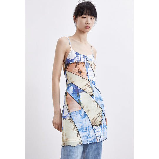 슬리브리스 스퀘어 카라 스키니 드레스