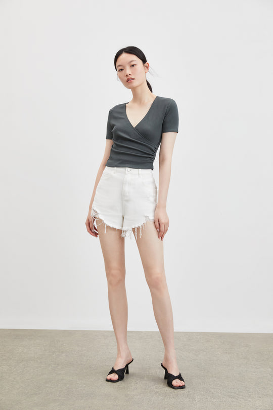 스탠다드 V 넥 스키니 티셔츠