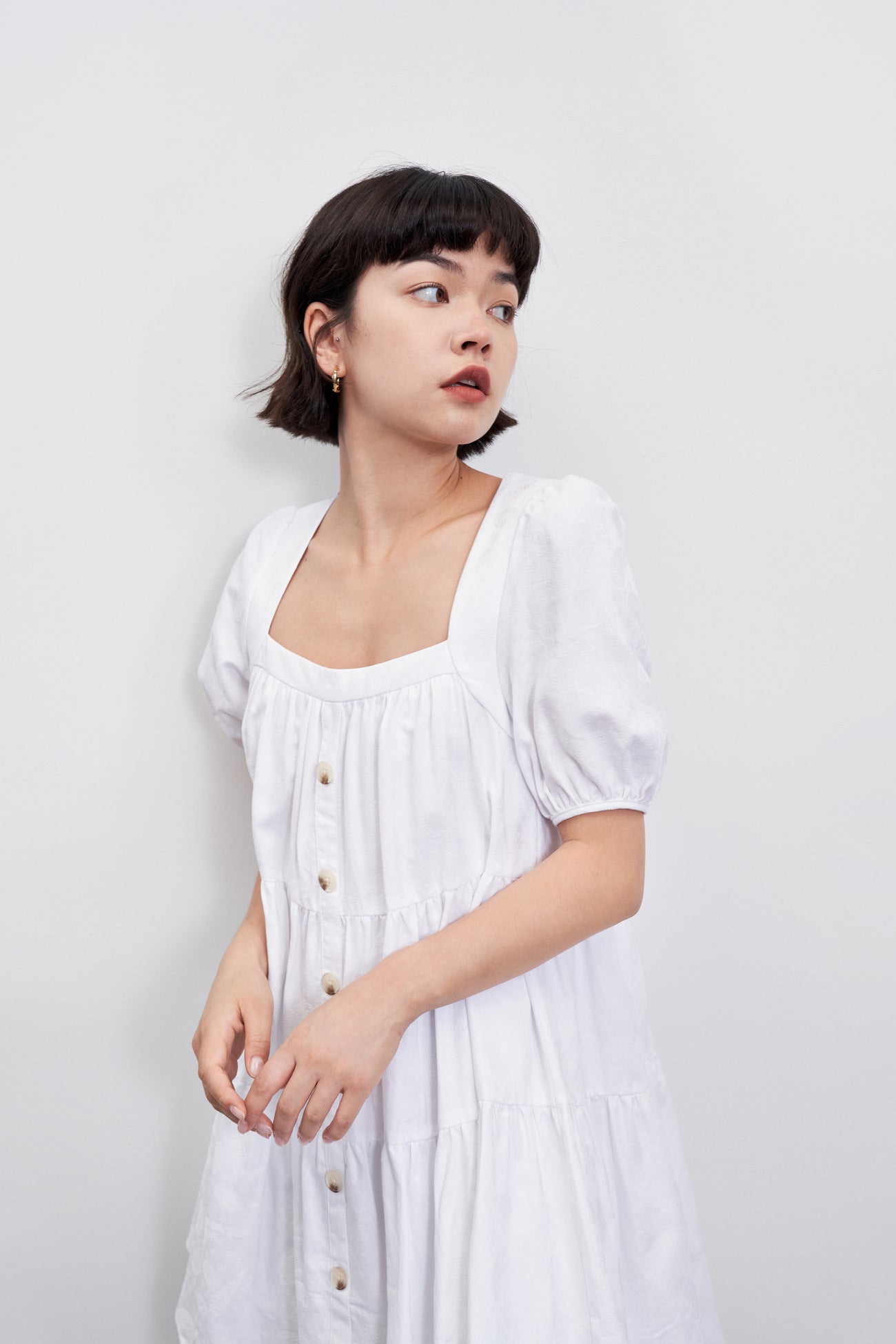 스퀘어 카라 A-Line 드레스