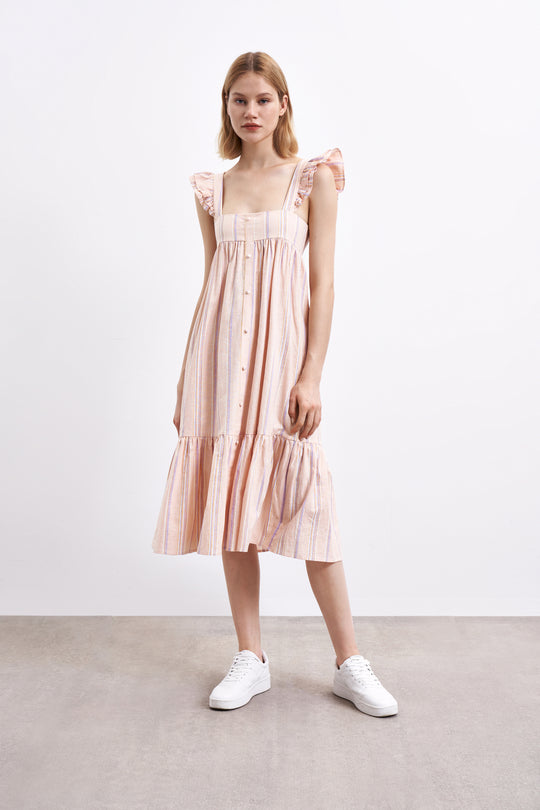 슬리브리스 스퀘어 카라 스케이터 드레스