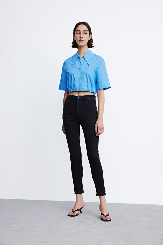 셔츠 슬리브 V 넥 셔츠