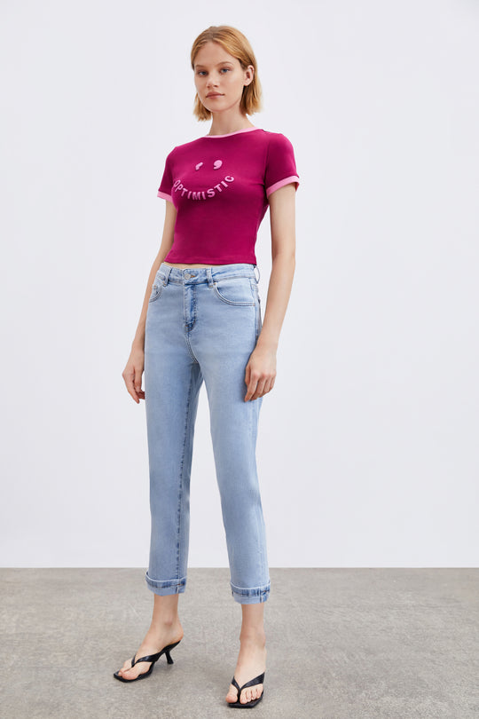 크루넥 스키니 티셔츠