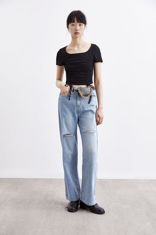 스탠다드 U 넥 스키니 티셔츠