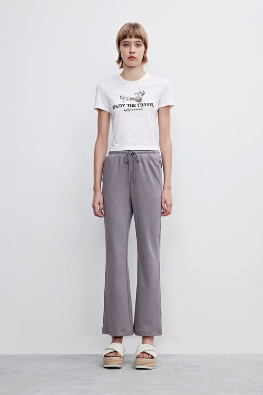 니트 롱 부츠 컷 팬츠