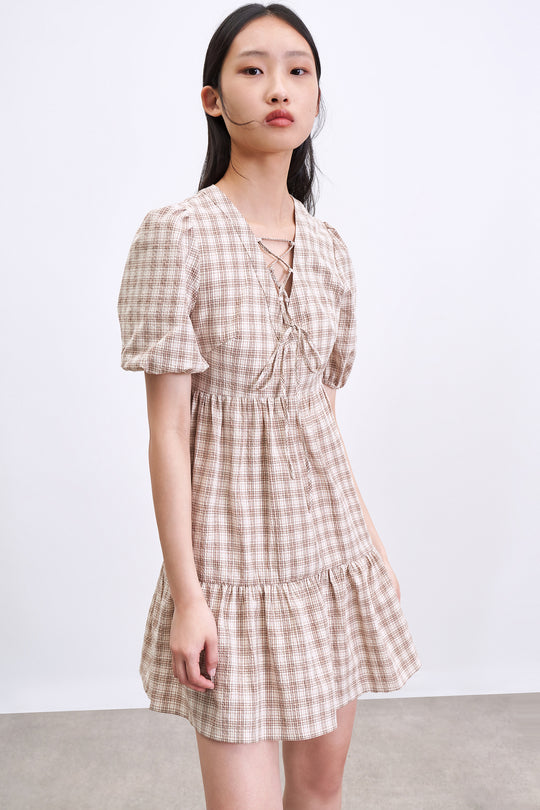 V넥 스케이터 드레스