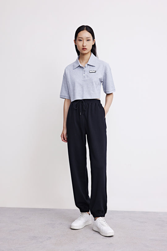 오프 숄더 라펠 루즈핏 티셔츠