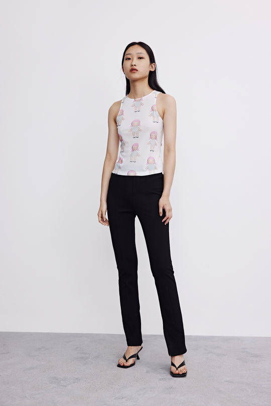 크루 넥 숏 탱크탑