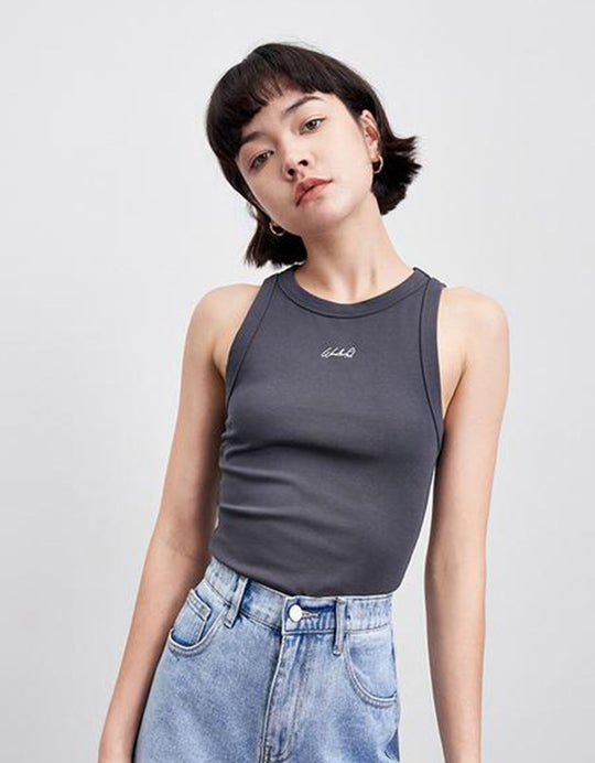 크루넥 숏 탱크탑