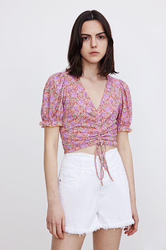 슬리브리스 V 넥 스키니 티셔츠