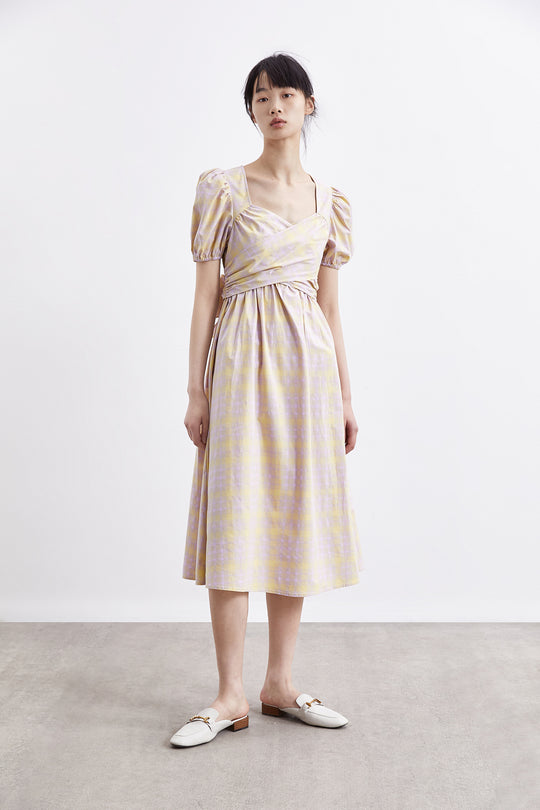 스퀘어 카라 스케이터 드레스