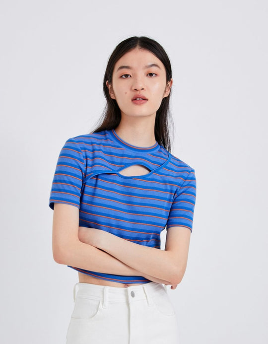 크루넥 스키니 티셔츠