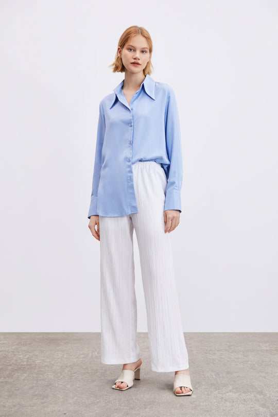 셔츠 슬리브 라펠 셔츠