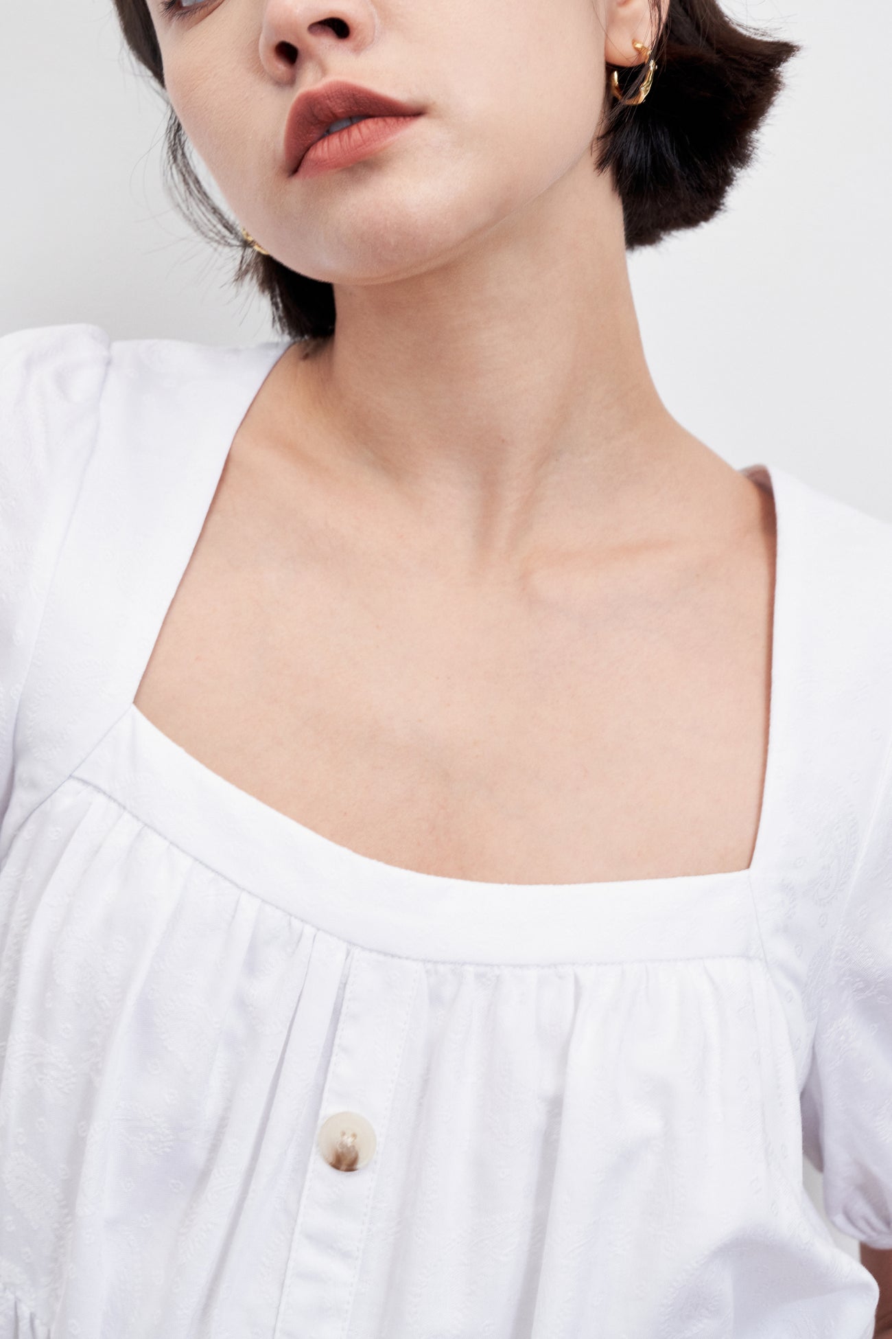 스퀘어 카라 A-Line 드레스