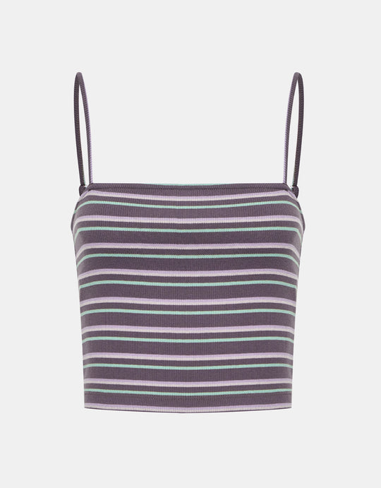 스트라이프 크롭 캐미 탑