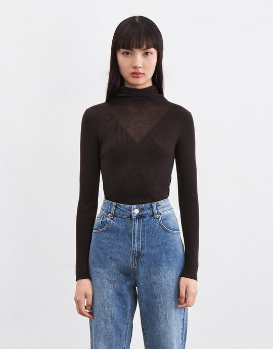 터틀넥 니트 티셔츠