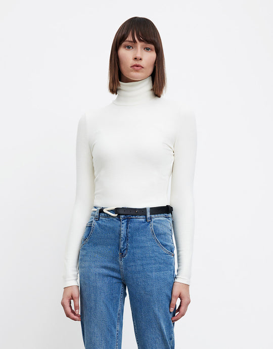 베이직 터틀넥 스키니 티셔츠