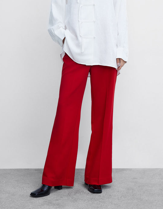 플레인 스트레이트 레그 팬츠