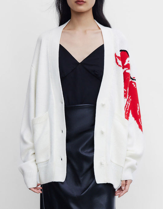 V넥 버튼업 카디건