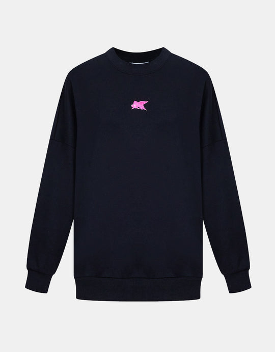 디테일 드롭 숄더 긴팔 티셔츠