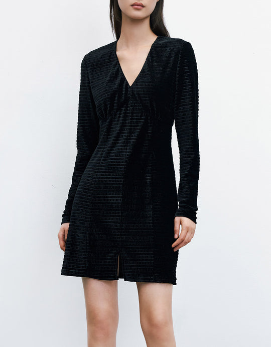 V넥 스키니 드레스