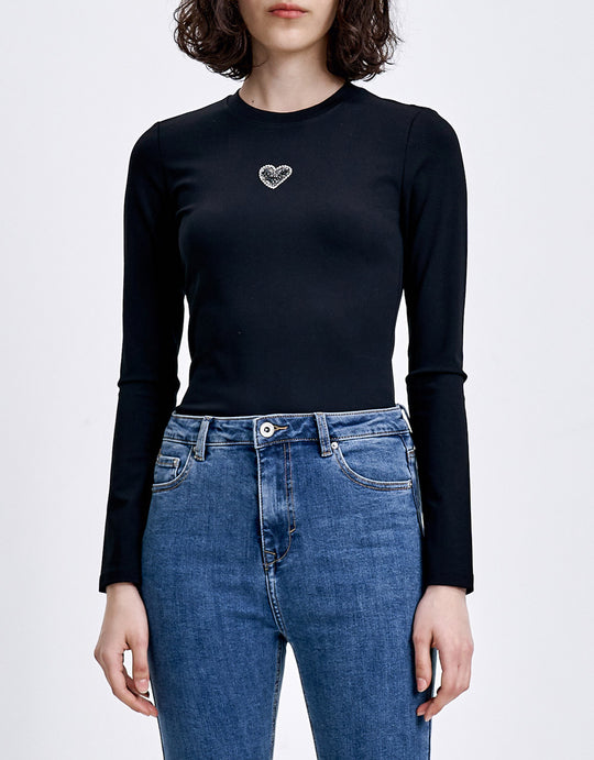 하트 폰이트 스키니 티셔츠