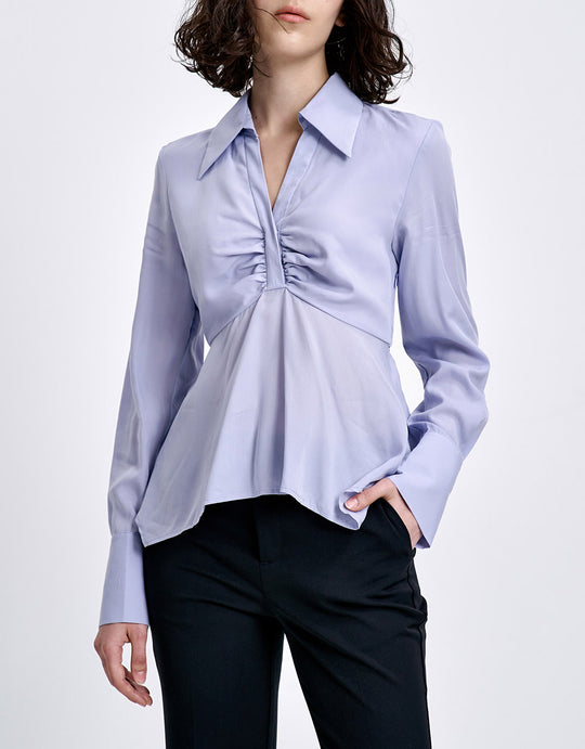 언발란스 라펠 블라우스