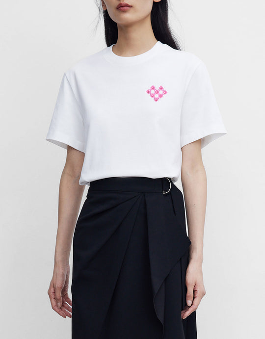 크루넥 프린팅 티셔츠